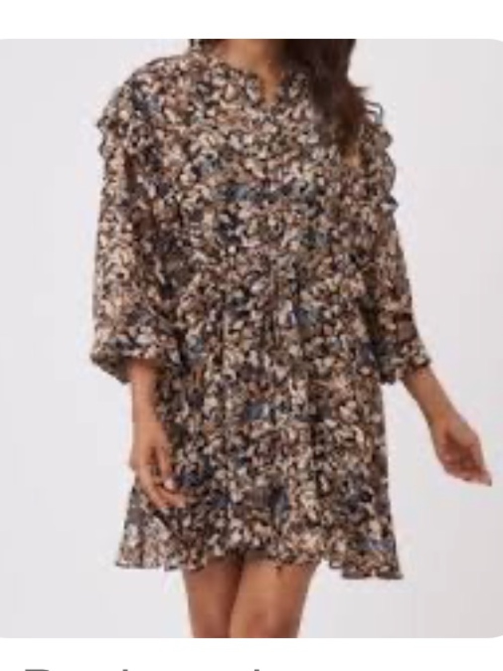 lelalo floral “ leaf”  ruffle  babydoll dress Size Medium New with tag